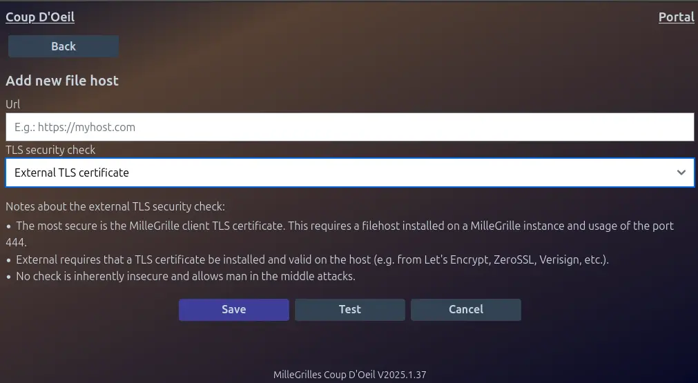 Écran Portail Saisie d’écran