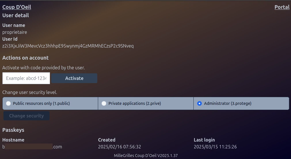 Écran Portail Saisie d’écran