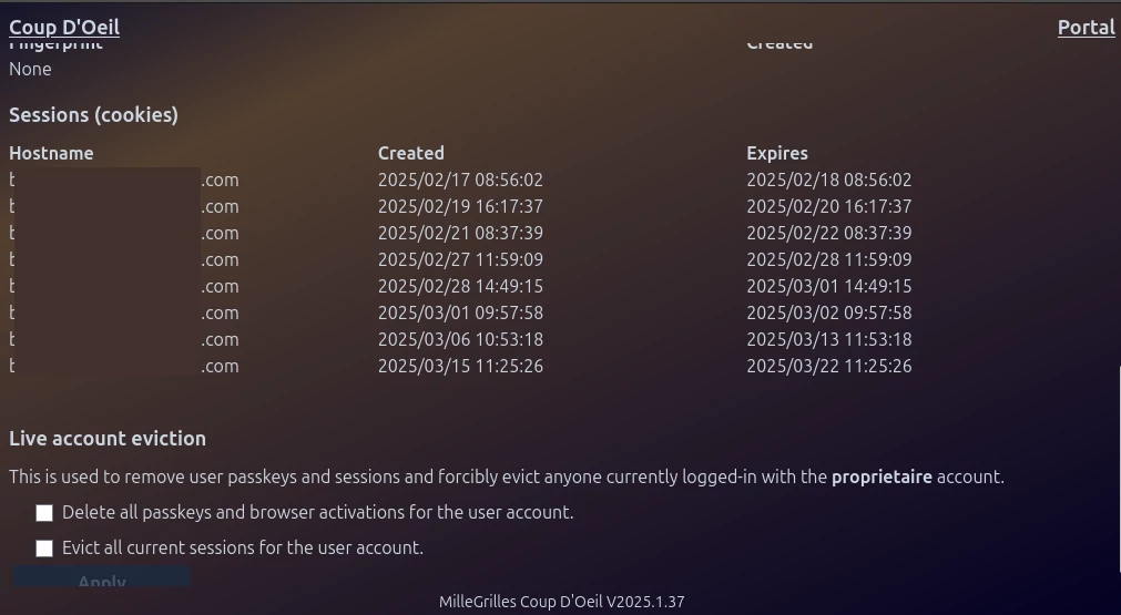 Écran Portail Saisie d’écran