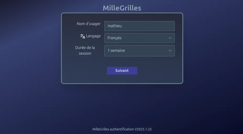 Écran Portail Saisie d’écran
