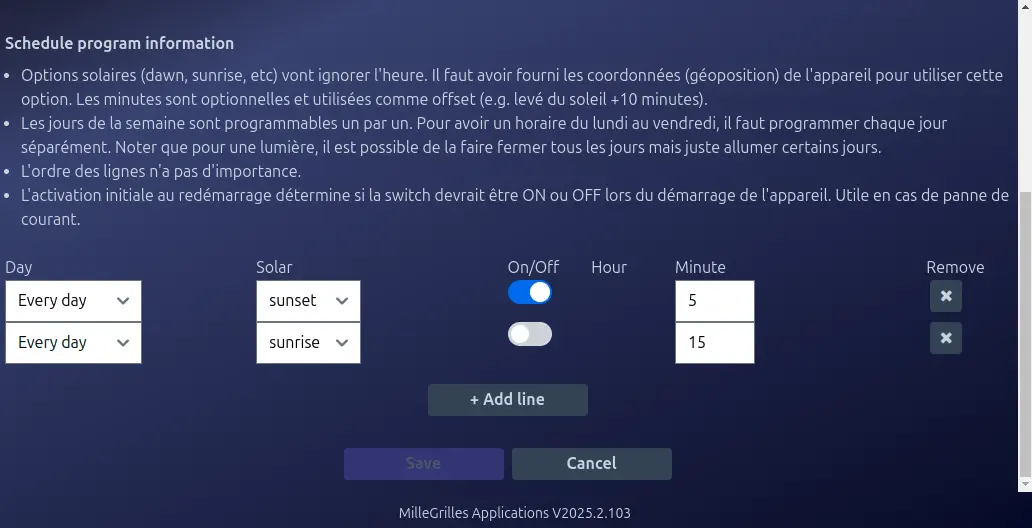 Écran de programmation d'un appareil Senseurs Passifs 2 Saisie d’écran